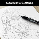 ZIG KURETAKE AI Liner, Ultra fine Brush tip pen, Black, Perfect for Delicate Expressions in Illustration, Manga, lettering, Made in Japan