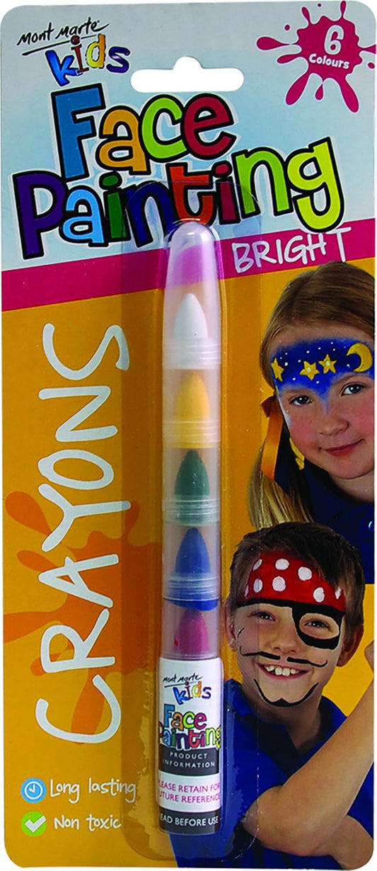 Mont Marte Kids Face Painting Nail Crayons (Bright)