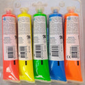 DERIVAN STUDENT ACRYLIC PAINT 75 ML TUBE FLUORESCENT  PACK OF 5 colours SET