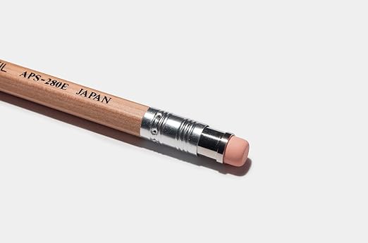 OHTO Mechanical Wooden mini sharp lead pencil with eraser and clip [Natural Lead: 0.5 mm] Professional quality For Student & Artist For Writing Drafting Drawing, Sketching