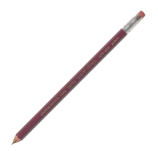 OHTO Mechanical Wooden mini sharp lead pencil with eraser and clip [WINE RED Lead: 0.5 mm] Professional quality For Student & Artist For Writing Drafting Drawing, Sketching