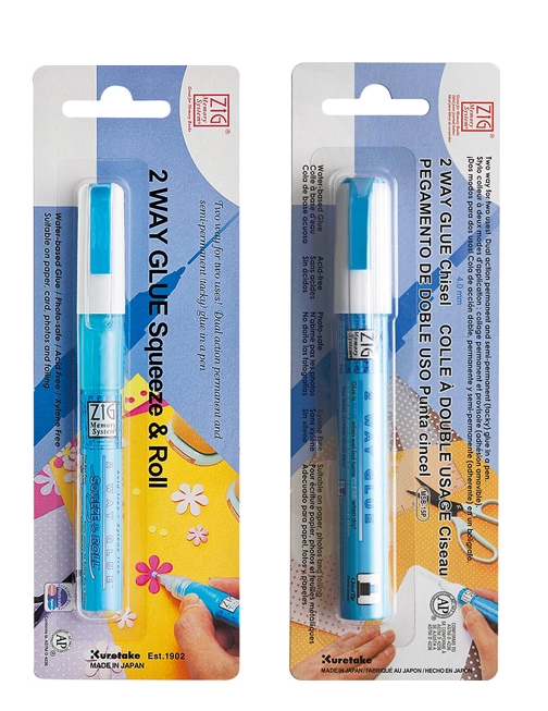ZIG MEMORY SYSTEM 2 WAY Blister GLUE Squeeze & Roll 2 Pen Set TIP SIZE: 1,2 mm TIP are available.