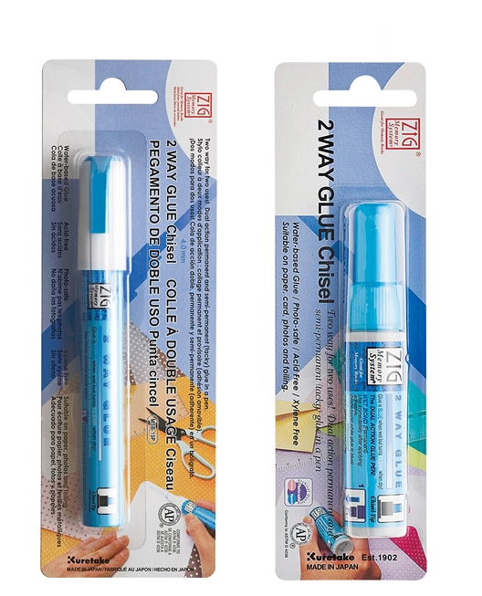 ZIG MEMORY SYSTEM 2 WAY Blister GLUE Squeeze & Roll 2 Pen Set TIP SIZE: 4,2 mm TIP are available.