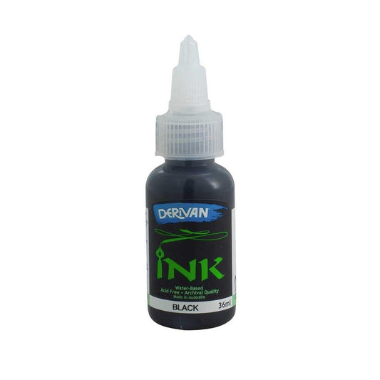 Derivan Drawing Acrylic Inks` 36ml BLACK