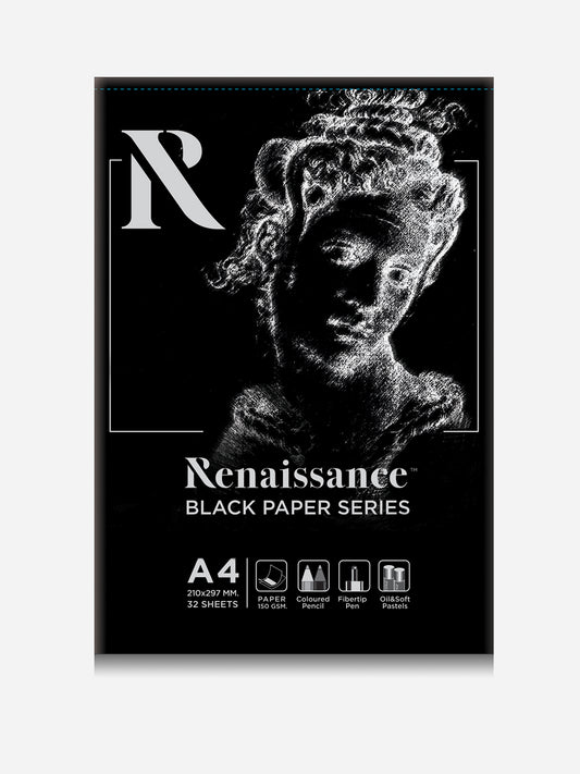 Renaissance Black Paper Pad A4 Size (150 gsm, 32 Sheets)