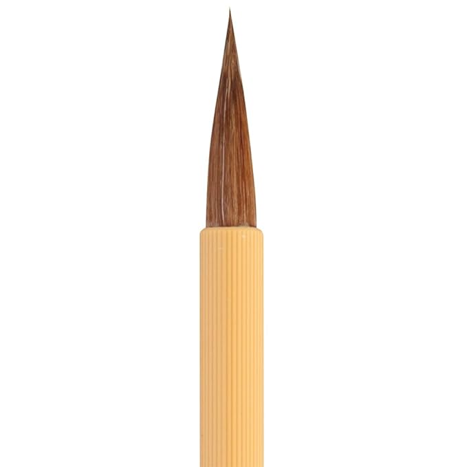 Kuretake Brush Large (Kaisho) & Small (Rakushi) Brush Set, 2-Piece Set No.3 and No.7 Natural Hair Brush, Great for Professional Artists, Hobbyists, Art Students, Art Teachers and Calligraphers Japan