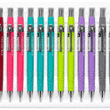 MICRO B.T.M. JEDO 0.9 mm Mechanical Pencils, Pack of 12, Assorted Colours, Refillable Lead Pencils for School, Office, Note-Taking and Drawing, Made in Korea