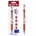 MICRO Rubber JEDO Cat Mechanical Pencil 0.7 mm, Made in Korea, Cute Cat Design, Pastel Peach Colour Mechanical Pencil for School, Students, Office, Writing, Note-Taking and Drawing