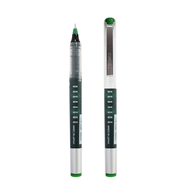 OHTO FREE-INK ROLLER 0.5 NEEDLE POINT PEN (Green Color)