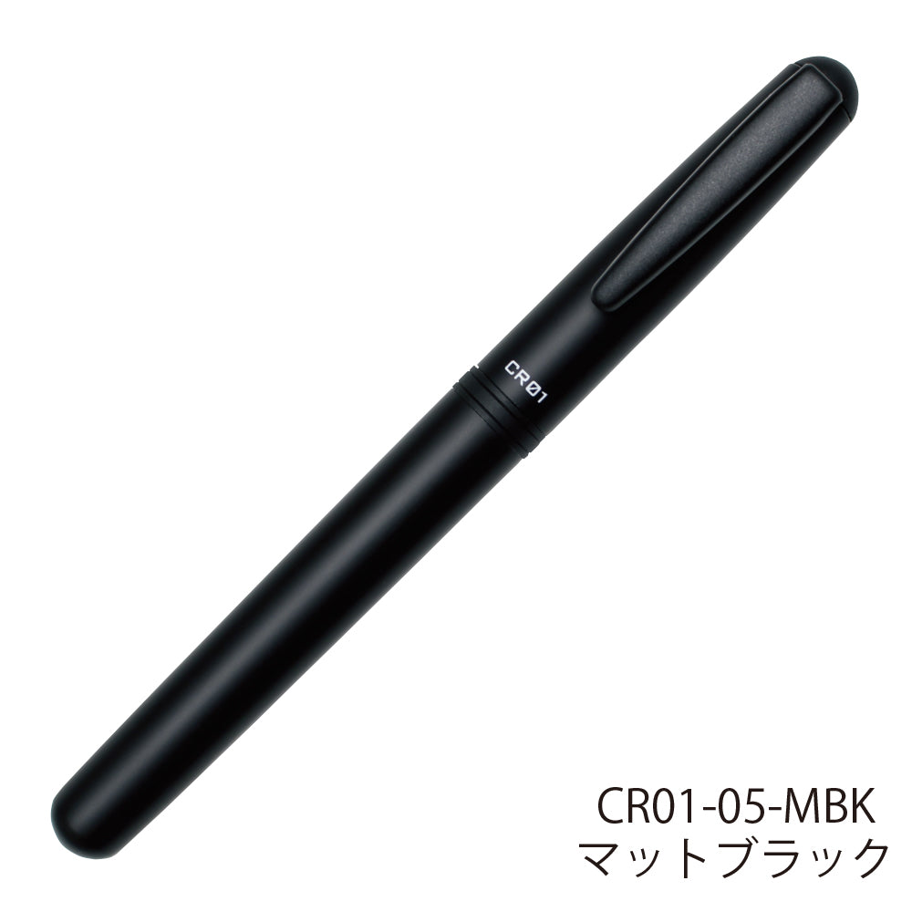 OHTO CR01 Ceramic Rollerball Pen, 0.7mm Fine Point, Thick Aluminum Barrel with Brass Components, Matte Black, Refillable Water-Based Black Ink, CR01-MBK