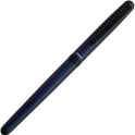 OHTO CR02 Ceramic Rollerball Pen, 0.7mm Fine Point, Medium-Thick Aluminum Barrel with Brass Components, Matte Blue, Refillable Water-Based Black Ink