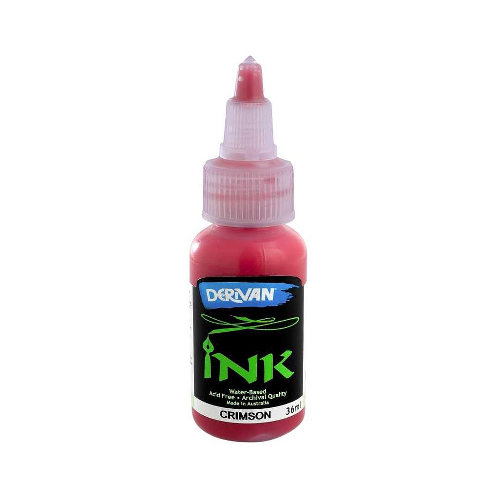 Derivan Drawing Acrylic Inks` 36ml CRIMSON