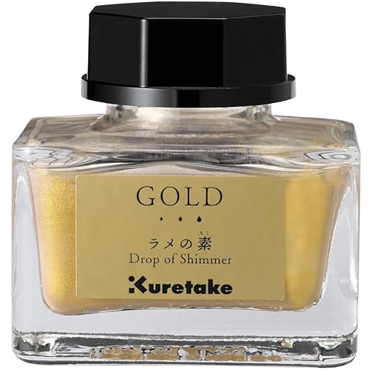 Zig Kuretake Ink-Cafe Drop of Shimmer, Gold Paste Ink, Add a Pearly or Glitter-Like Sparkle to Your Ink Professional-Quality for Artists and Crafters, Ap-Certified, for Adult, Made in Japan