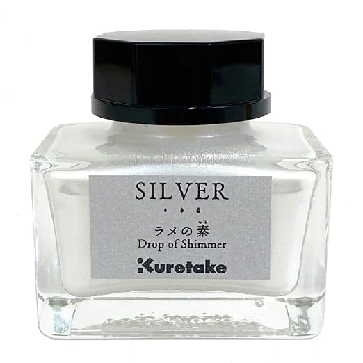 Zig Kuretake Ink-Cafe Drop of Shimmer, Silver Paste Ink, Add a Pearly or Glitter-Like Sparkle to Your Ink Professional-Quality for Artists and Crafters, Ap-Certified, for Adult, Made in Japan