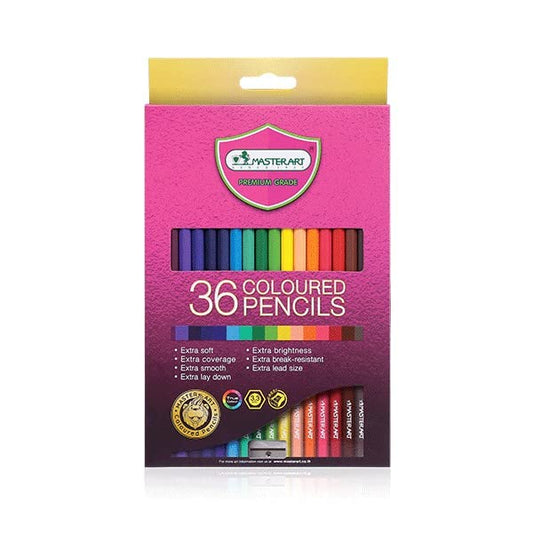 Masterart Premium Grade Coloured Pencils 36 Colors Coloring Soft Core Ideal for Drawing,Blending, Sketching, Shading,Coloring Pencils for Kids and Artist. Country of origin Thailand