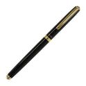 OHTO FF02 Gold Parts Fountain Pen, Schmidt Iridium Gold-Plated Nib, Aluminium Barrel with Gold-Plated Brass, Black Finish, Includes FCR-6 Black Ink Cartridge, FF02-GBK