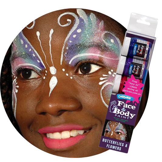 Derivan Face Paint Set Butterflies & Flowers