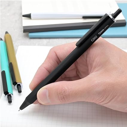Ohto GS02 Roller Gel Pen, Black Body Retractable Needle Tip 0.5mm Black Barrel, Ultra-Quick Drying Black Gel Ink Pen, All-Metal Hybrid Body, Advanced technology Gel ink refill PG-M05NP Made in Japan