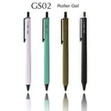 Ohto GS02 Roller Gel Pen, White Body Retractable Needle Tip 0.5mm Black Barrel, Ultra-Quick Drying Black Gel Ink Pen, All-Metal Hybrid Body, Advanced technology Gel ink refill PG-M05NP Made in Japan