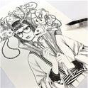 ZIG KURETAKE INKTOBER SPECIAL SET BLACK & WHITE ULTRA FINE  BRUSH PEN SET