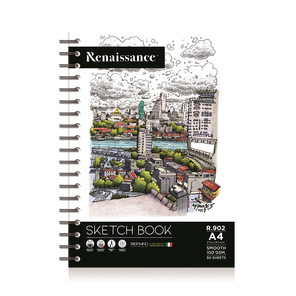 Renaissance Sketchbook, R-902 A4 assorted cover patterns