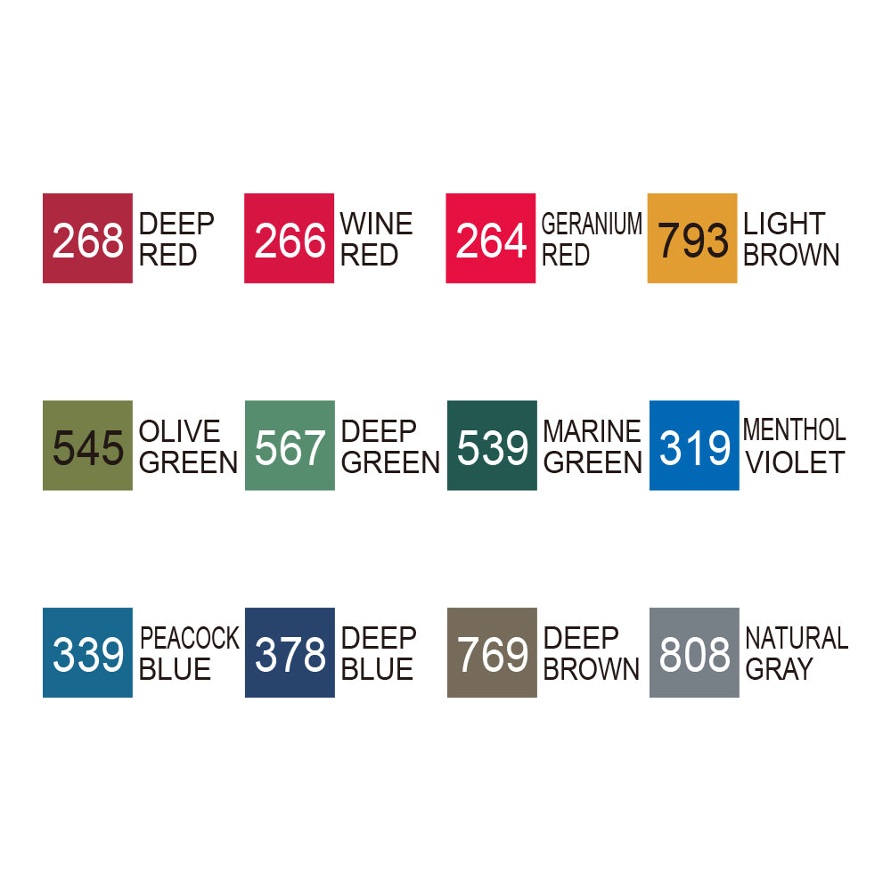ZIG KURECOLOR TWIN WS 12 colors set Deep Colors