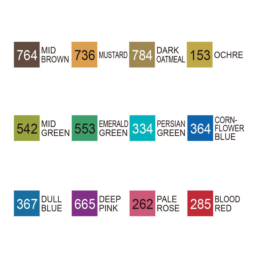 ZIG KURECOLOR TWIN WS 12 colors set Dull Colors