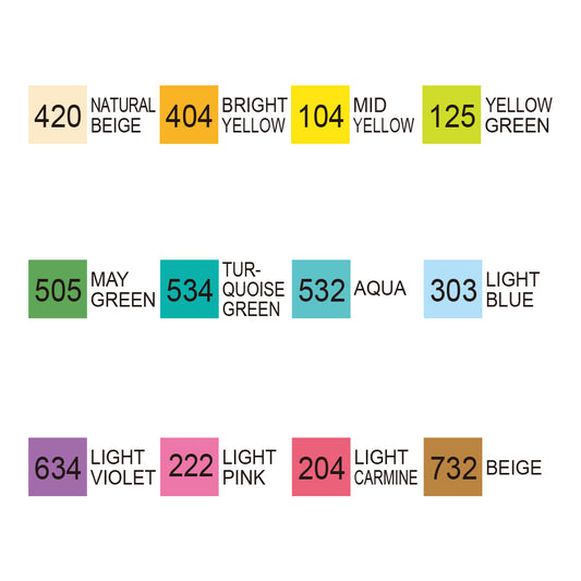 ZIG KURECOLOR TWIN WS 12 colors set Natural Colors