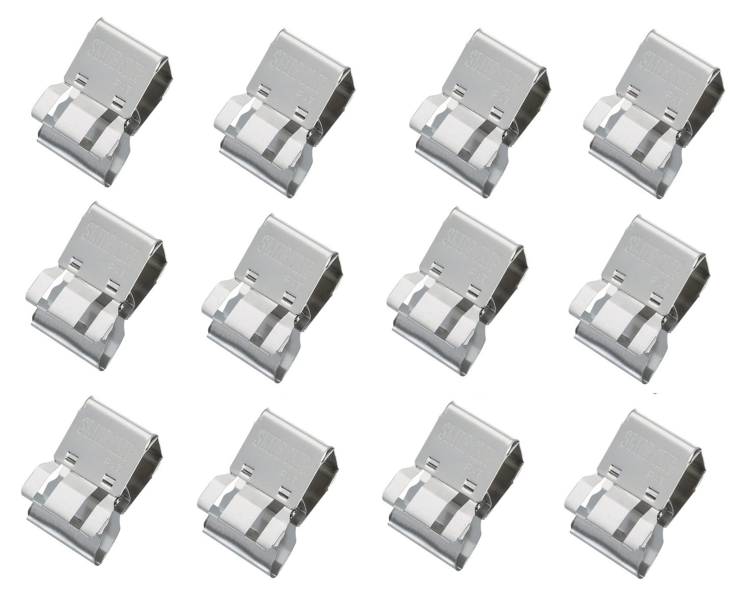TOHKIN SC-L6S-N Slide Clips, Silver, Large Size, 12 Pieces, for 60 Sheets Idea for Multipurpose Large Clip Paper Clip Bag Clip and Food Bags Document Organizer, Bag Binding Made in Japan