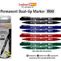 Leaderart UNID Permanent Dual Tip Marker 1800 Green Ink, Pack of 10 MADE IN MALAYSIA