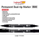 Leaderart UNID Permanent Dual Tip Marker 1800 Green Ink, Pack of 10 MADE IN MALAYSIA