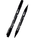 Leaderart UNID Permanent Dual Tip Marker 1800 Black Ink, Pack of 10 MADE IN MALAYSIA