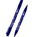 Leaderart UNID Permanent Dual Tip Marker 1800 Blue Ink, Pack of 10 MADE IN MALAYSIA