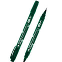 Leaderart UNID Permanent Dual Tip Marker 1800 Green Ink, Pack of 10 MADE IN MALAYSIA