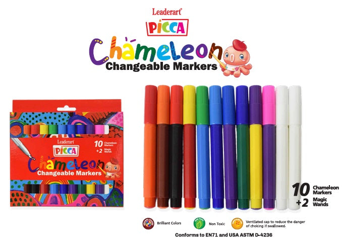 Leaderart Picca Chameleon Changeable Markers 10+2 PACK OF 1.MADE IN MALAYSIA