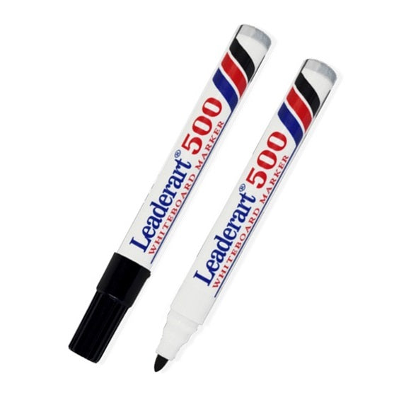 Leaderart Whiteboard Marker Of Bullet Tip Black Ink Set of 12. MADE IN Malaysia