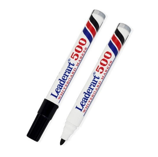 Leaderart Whiteboard Marker Of Bullet Tip Black Ink Set of 12. MADE IN Malaysia