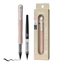 Zig Letter Pen COCOIRO, Potter's Pink Body with Black Ink Refill Set, Flexible Extra Fine Brush Tip, Refillable marking Pen for Calligraphy, Hand Lettering, Made in Japan