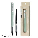 Zig Letter Pen COCOIRO, Haze Blue Body with Black Ink Refill Set, Flexible Extra Fine Brush Tip, Refillable marking Pen for Calligraphy, Hand Lettering, Made in Japan