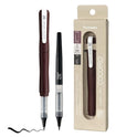 Zig Letter Pen COCOIRO, Bordeaux Red Body with Black Ink Refill Set, Flexible Extra Fine Brush Tip, Refillable marking Pen for Calligraphy, Hand Lettering, Made in Japan