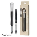 Zig Letter Pen COCOIRO,Black Body with Black Ink Refill Set, Flexible Extra Fine Brush Tip, Refillable marking Pen for Calligraphy, Hand Lettering, Made in Japan