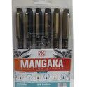 ZIG KURETAKE Cartoonist MANGAKA The FINE Liners Set of 6 PENS 005,01,02,03,05,08 Made in Japan