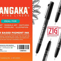 ZIG KURETAKE Cartoonist MANGAKA The FINE Liners Set of 6 PENS 005,01,02,03,05,08 Made in Japan