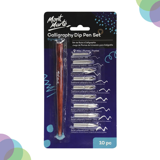 Mont Marte Calligraphy Dip Pen Set – 9 Nib