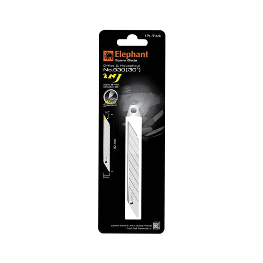 Elephant Premium Brand Spare Blade No.930 9mm. (PACK OF 4) Stainless Steel Blade, use in office & household and much more. AP-Certified Made in Thailand