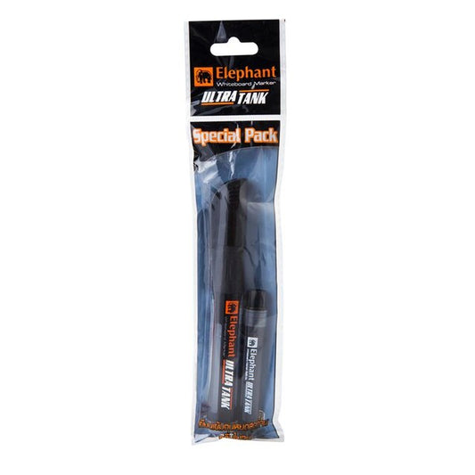 Elephant Ultra Tank Whiteboard Marker+Refill Ink 5mm. Black