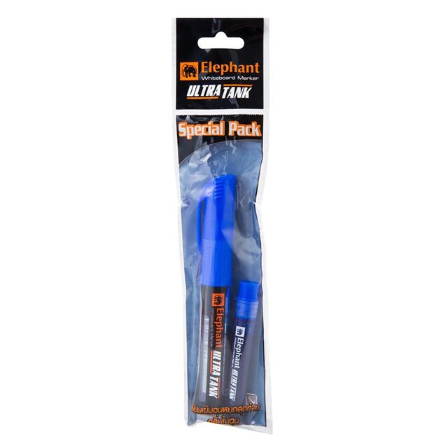 Elephant Ultra Tank Whiteboard Marker+Refill Ink 5mm. Blue
