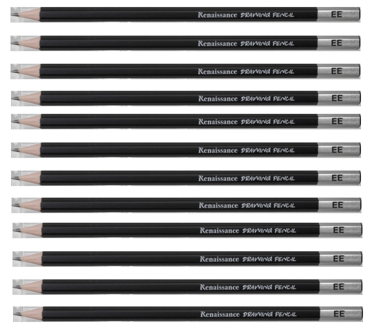 RENAISSANCE Drawing Pencil EE Grade pencils for drawing best for Artist & Student Pack of 12 MADE IN THAILAND