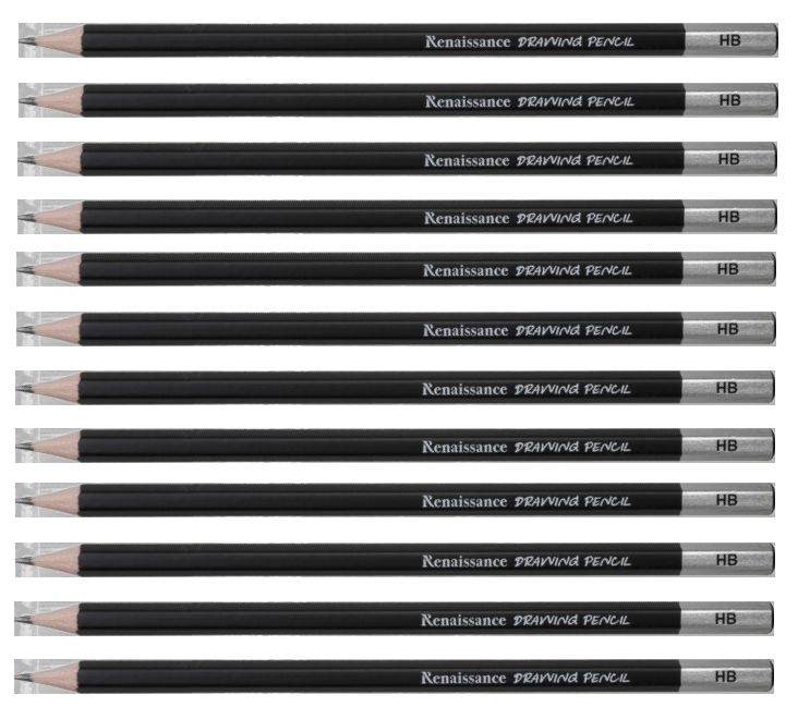 RENAISSANCE Drawing Pencil HB Grade pencils for drawing best for Artist & Student Pack of 12 MADE IN THAILAND