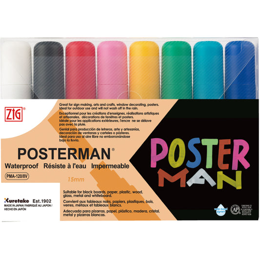 ZIG POSTERMAN Big &amp; Broad 8 colors set